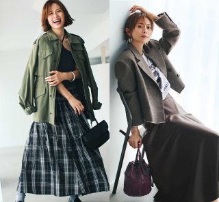 【今っぽロングスカート】で秋を盛る！〈コーデ6選〉。カーキ＆ブラウンで着くずすのが旬