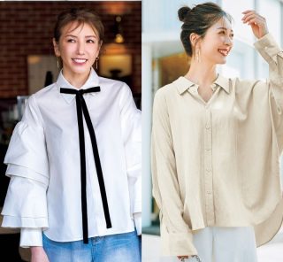 【40代の初秋服】いつものワイドパンツに合わせるだけ！品よく決まる「ブラウス＆シャツ」4選