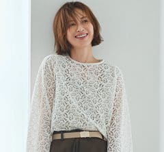 涼しげレーストップス×ハーフパンツを頼りに【ダークブラウン】で秋支度