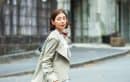 松本莉緒 ジャケット ボウタイシャツ トレンカ コーデ