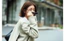 松本莉緒 ジャケット ボウタイシャツ トレンカ コーデ サイドカット