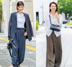 【おでかけ＆ランチ会】40代”リアル人気”は「ワイドパンツ」！〈SNAP4選〉女っぽく決まるコツは？