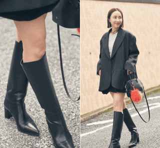 大人が即・美脚になれる「黒ブーツ」。長さのトレンドは？足元SNAP【3選】