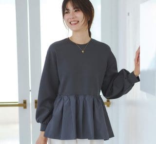 保護者会も通勤も安心！秋冬のきちんとシーンにマストな大人の「ペプラムスウェット」