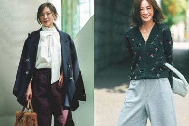 【40代の抜け感コーデ】「スウェットパンツ」を品よく格上げする着こなし術〈3選〉
